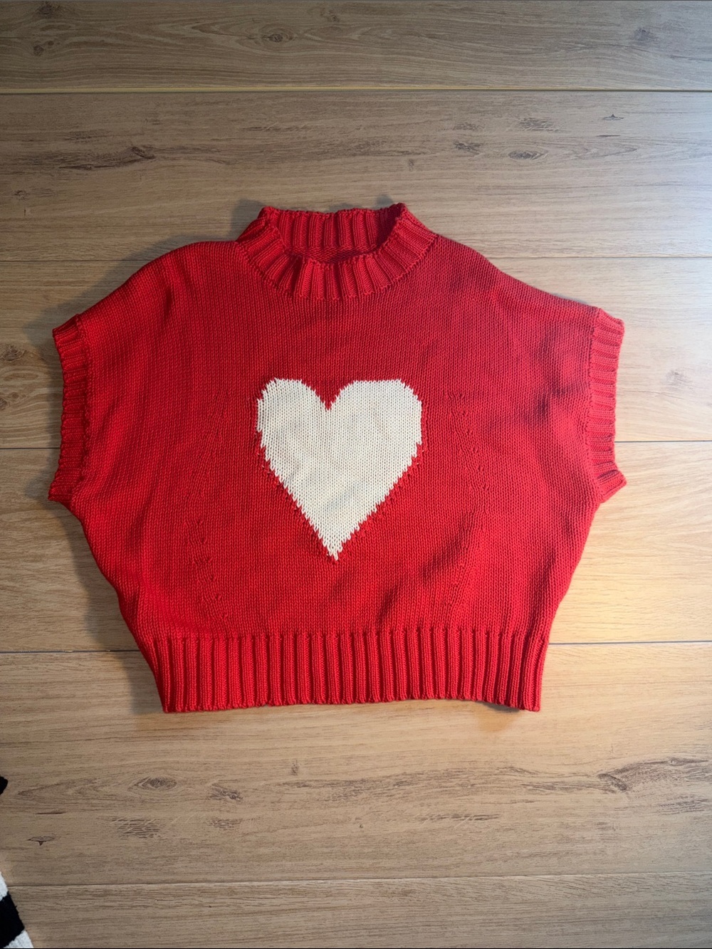 Red Heart Knit Sweater Top - Boutique brand size large
